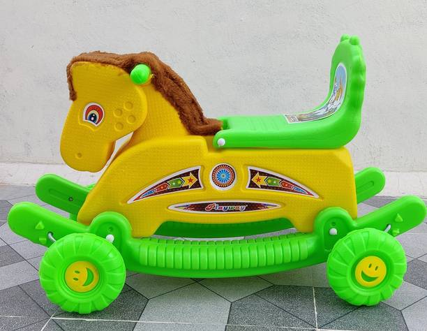 Razz BAzz OH BABY' PLASTIC MANGOLI HORSE WITH ROCKING FUNCTION,AMAZING COLOR Rideons & Wagons Non Battery Operated Ride On