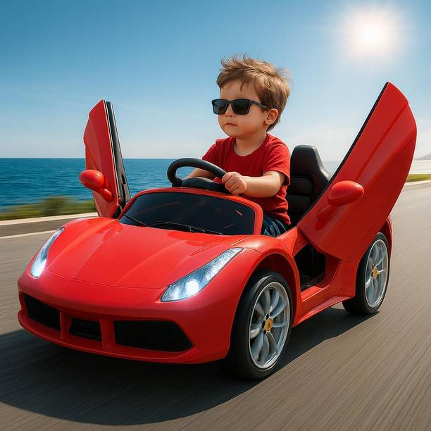 Kawaii Kids Made in India red reeco battery operated ride on car for kids of Age 1-5years Car Battery Operated Ride On