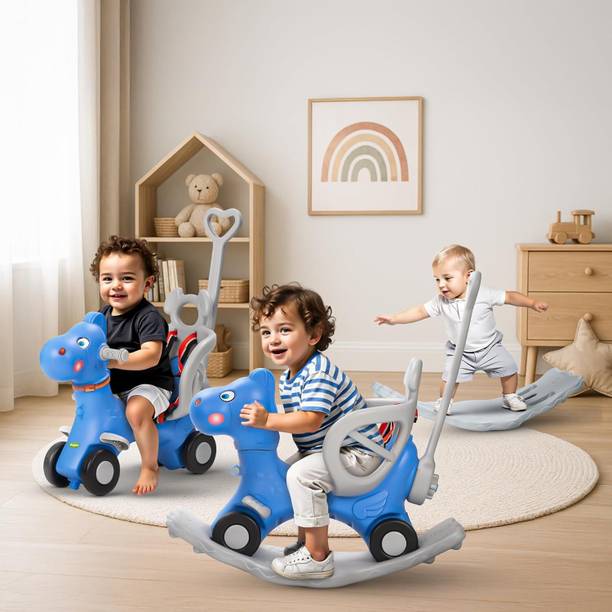 baybee 3 in 1 Baby Rocking Horse Ride on Toy Horse for Kids Car Baby Rocking Chair Rideons & Wagons Non Battery Operated Ride On