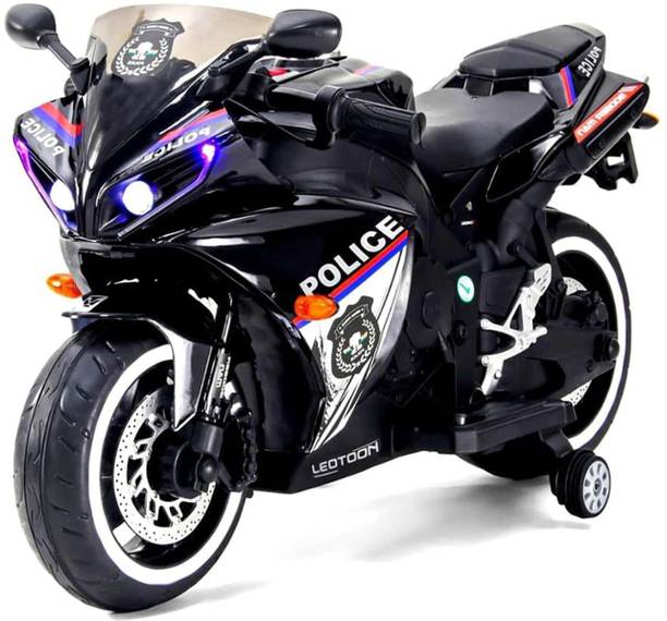 Little Love Kids Electric Ride-On Police Motorcycle 12V Rechargeable Battery Operated Bike Bike Battery Operated Ride On