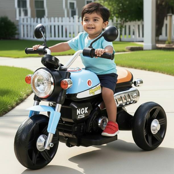 LITTLE RIDES Battery Operated Bike for Kids with Foot Accelerator & Music with LED Light Bike Battery Operated Ride On