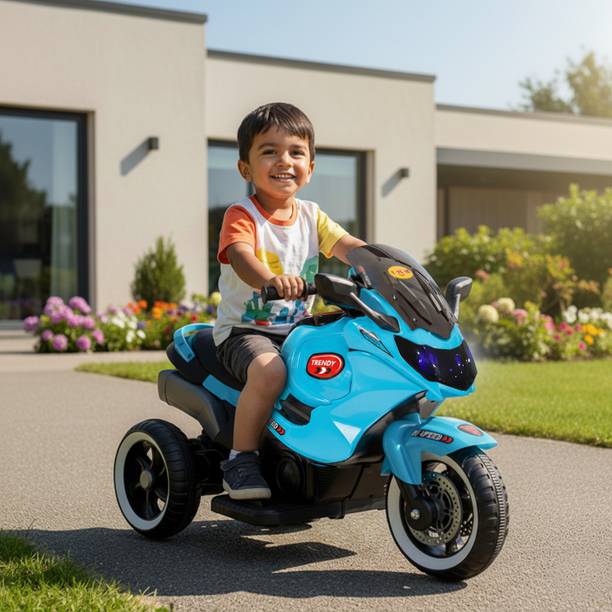 kidznation Trendy Ev With LED Lights, Music, MP3/USB/BT Bike Battery Operated Ride On