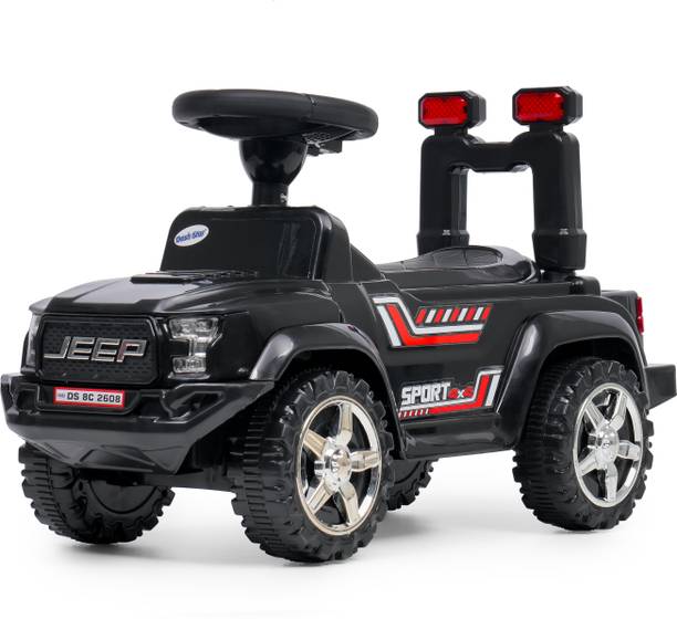 JoyRide Dstar Jeep4x4 Ride on Jeep for Kids |Music & Horn| Backrest Storage & Big Wheels Jeep Non Battery Operated Ride On