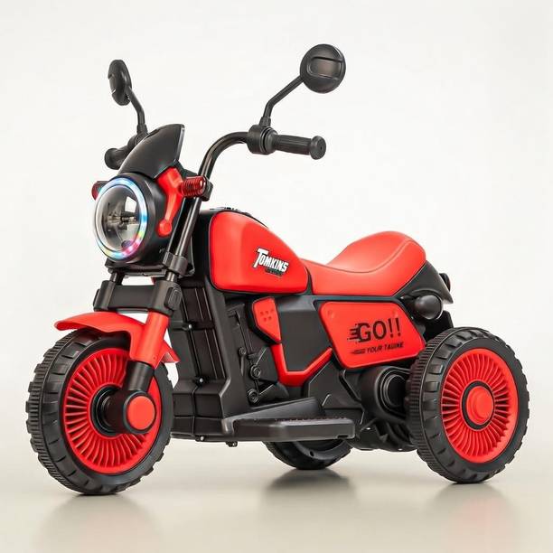 LITTLE RIDES Battery Operated Bike for Kids with Foot Accelerator & Music with LED Light Bike Battery Operated Ride On