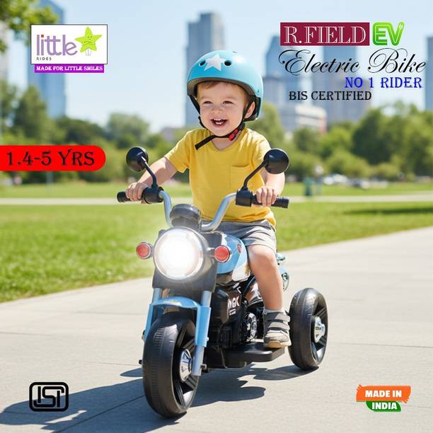 LITTLE RIDES Battery Operated Bike for Kids with Foot Accelerator & Music with LED Light Bike Battery Operated Ride On