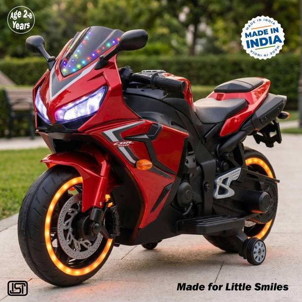 LITTLE RIDES Premium R20 Bike with Rechargeable Battery, LED Lights & Music | 2 to 8 Years | Bike Battery Operated Ride On