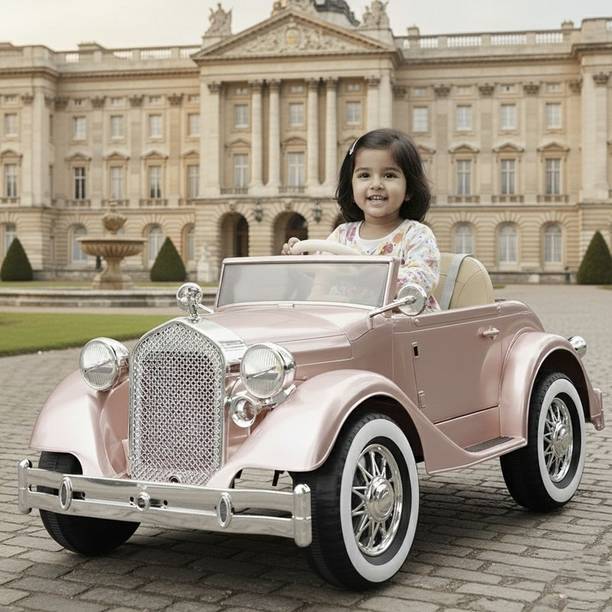 LAYVJO kisumeldima Vintage Retro Ride-On Car for Kids Car Battery Operated Ride On