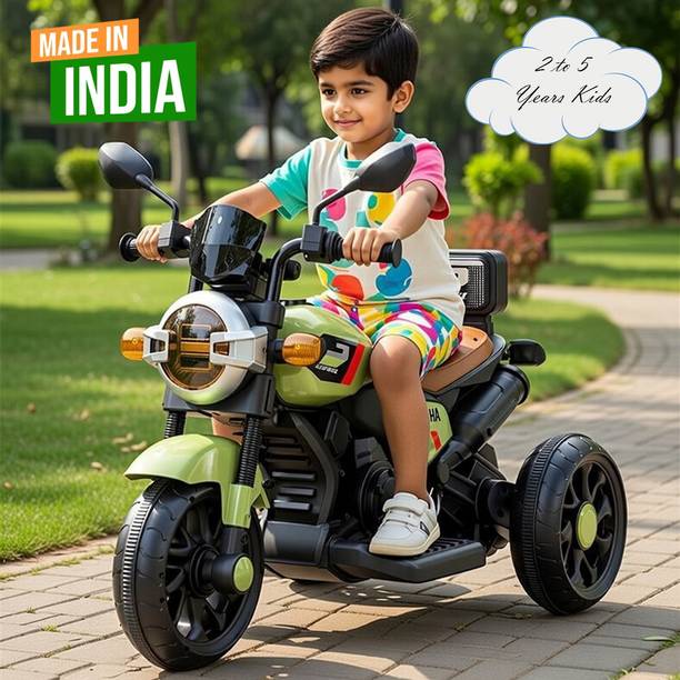 LITTLE RIDES Battery Operated Bike for Kids with Foot Accelerator/Music with LED Light Bike Battery Operated Ride On