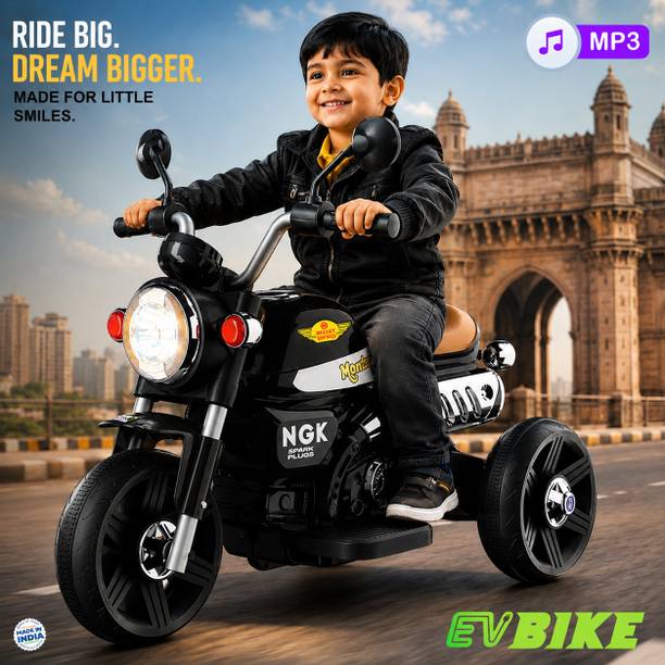 LITTLE RIDES Battery Operated Bike for Kids with Foot Accelerator & Music with LED Light Bike Battery Operated Ride On