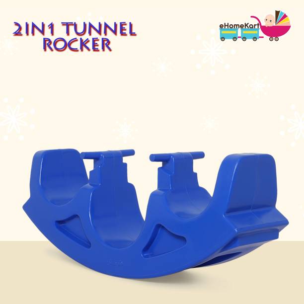 Ehomekart 3 in 1 See Saw Tunnel Rocker for Kids - 2 in 1 Tunnel and Rocker Rideons & Wagons Non Battery Operated Ride On