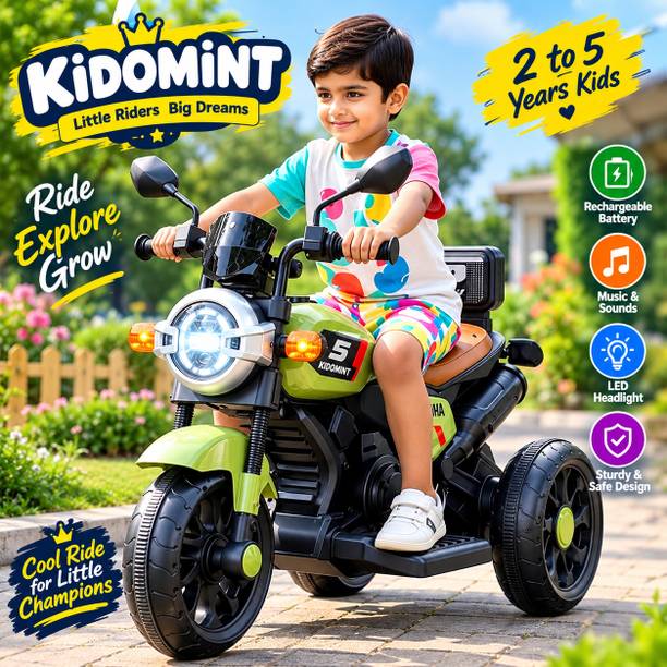 KIDOMINT Electric Ride On Bike for Kids 1 to 5 Years Rechargeable Battery Operated Bike Bike Battery Operated Ride On