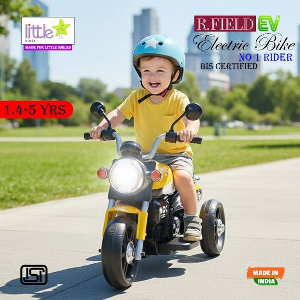 LITTLE RIDES Battery Operated Bike for Kids with Foot Accelerator & Music with LED Light Bike Battery Operated Ride On