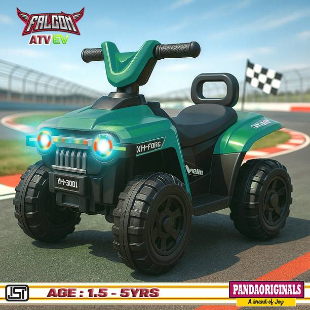 Pandaoriginals Falcon ATV EV CAR Falcon ATV Ev With Music And Lights, Forward and Backward Gear, with MP3 player Tricycle