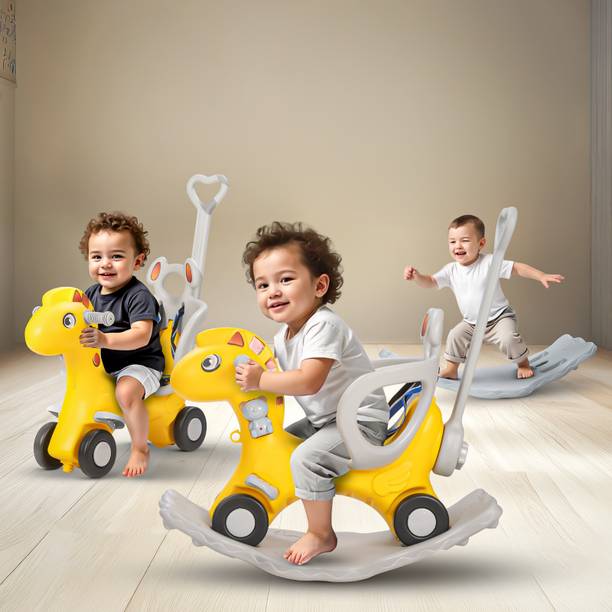 baybee 3 in 1 Baby Rocking Horse Ride on Toy Horse for Kids Baby Rocking Chair Kids Rideons & Wagons Non Battery Operated Ride On