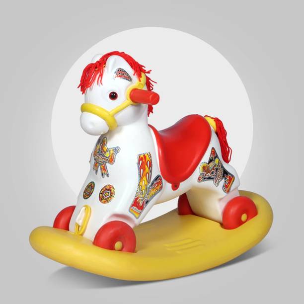 Toy Plus Sultana Horse Rider for Kids 1-3 Years Old 2-in-1 Rocker Non Battery Operated Scooter Non Battery Operated Ride On