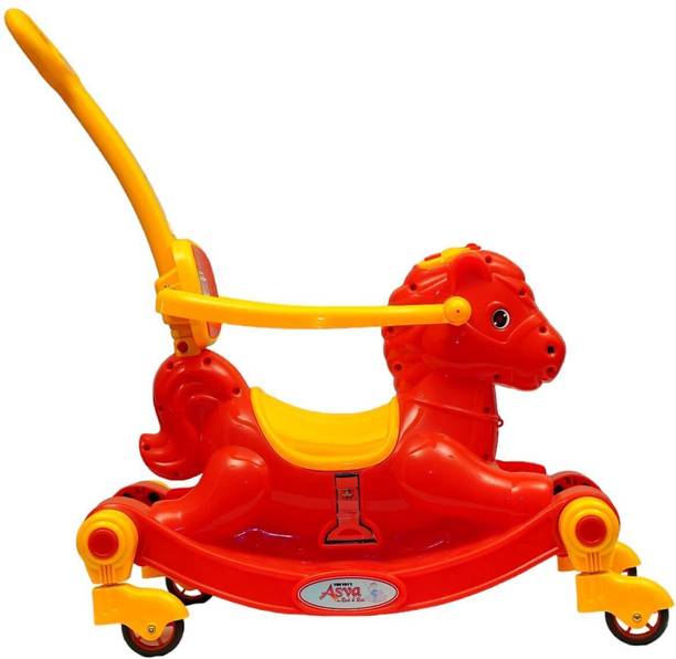 Vini Toys Baby Red Horse Rider With Rhyme Systum Rideons & Wagons Non Battery Operated Ride On