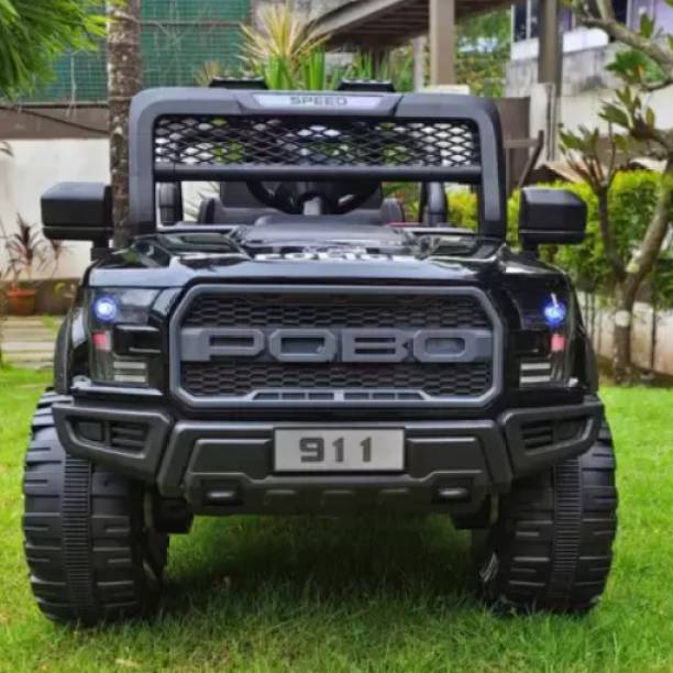 SmallBoyToys POBO BLACK 4 Motors 4x4 (1-8Yrs) Battery ride on Jeep Battery Operated Ride On