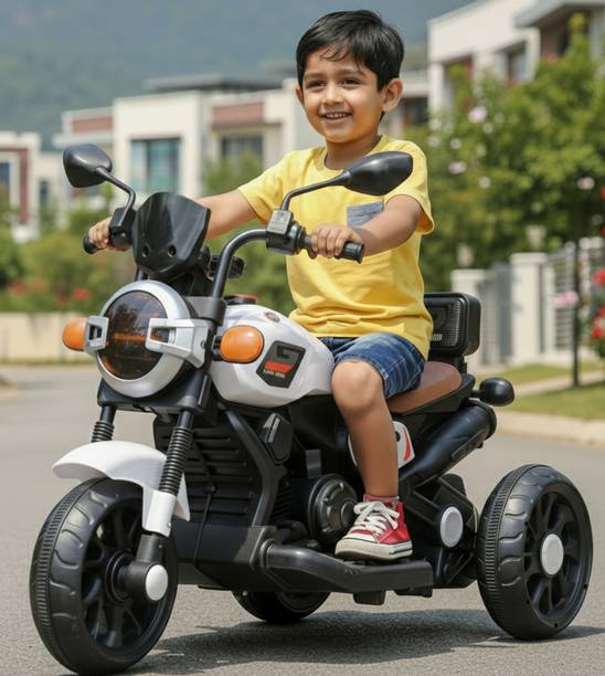 Wishmaster Kids EV Motorbike For 2-5 Year 3-Wheel | 2-5 Year Kids With Charger & Warranty Bike Battery Operated Ride On