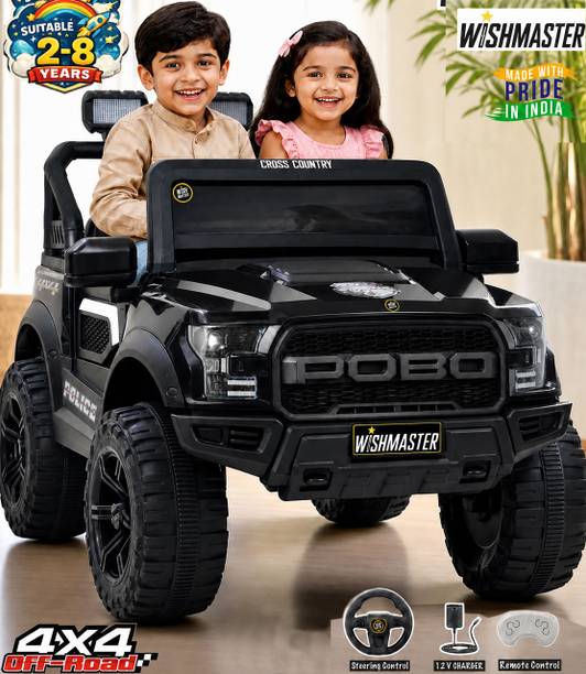 Wishmaster 4x4 Pobo Driving Car With Remote , Mobile App + Manual Drive Car Jeep Battery Operated Ride On