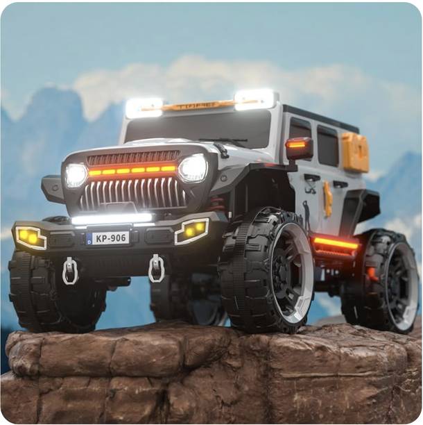 THELHARSATOYS 4x4 Explorer: Rechargeable Ride-On with Colorful LED Lights & Musical Adventure Jeep Battery Operated Ride On