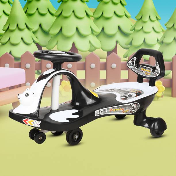 टॉयशॉपी Magic Swing Car with Music|360 Degree Rotating Handle | for Kids with गैर बैटरी संचालित राइड ऑन