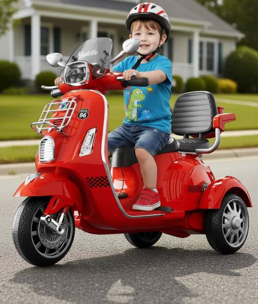 Kidscruser Vespa 12V Ride On (Red) Scooter Battery Operated Ride On Red