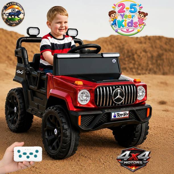 Toyify 4x4 Electric Car for Kids – 12V, Remote Ctrl, Music & Lights 1-6 Yrs Boys Girls Jeep Battery Operated Ride On