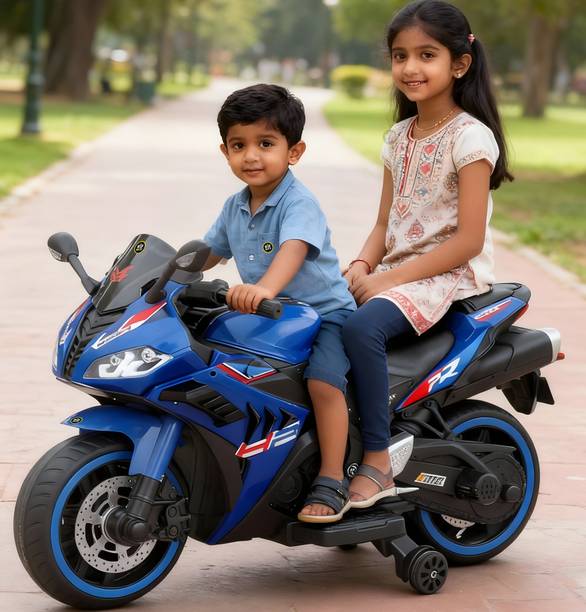 Wishmaster Motorbike for 3–8 Year Kids | 2 Seater | Music Player | Hand Accelerator Bike Battery Operated Ride On
