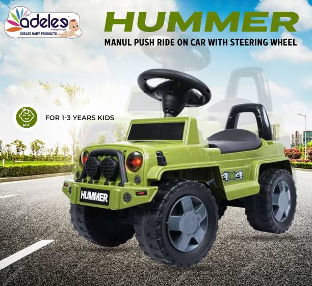 ODELEE Hummer Push Car Front Light & Music With Back Rest For Kids