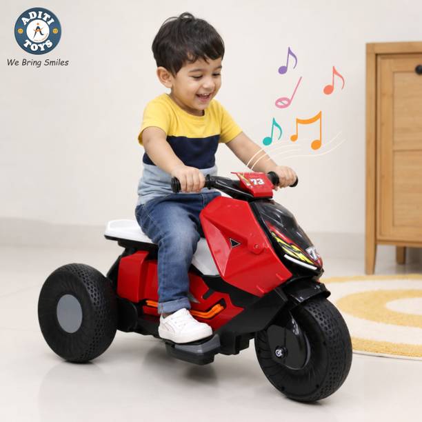 Aditi Toys Bike for Kids with Music, Forward-Reverse Drive Kids Bike with Bluetooth 3+Year Bike Battery Operated Ride On