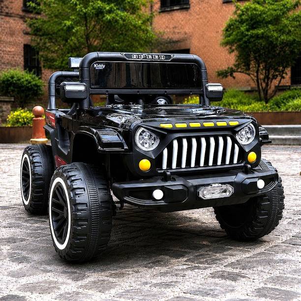 Kiddy Nation RHINO 4X4 Rechargeable Electric Car for Kids | Bluetooth, Music, Lights & Remote Jeep Battery Operated Ride On