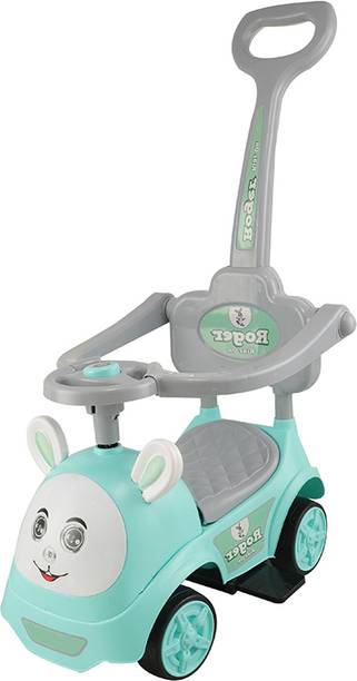 JoyRide 3 in 1 Push Car Bunny Roger Rideon with Removable Parental Handle | Guardrails Rideons & Wagons Non Battery Operated Ride On