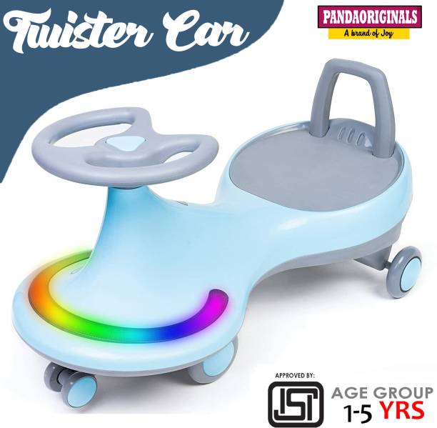 Pandaoriginals Musical Front Lights with Backrest Superior Quality Smooth Wheels Rideons & Wagons Non Battery Operated Ride On