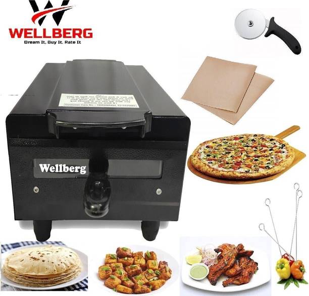 WELLBERG 14-Inch Large Multipurpose Pizza Oven for Grilling, Healthy Roasting, and Baking Electric Tandoor