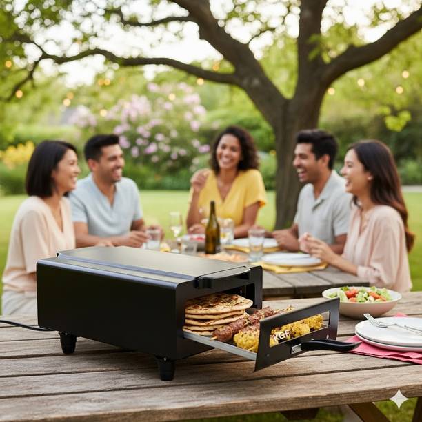 KGF 2000W 14 Inch Indoor Grill Oven for Grilling, Roasting, and Baking at Home Electric Tandoor