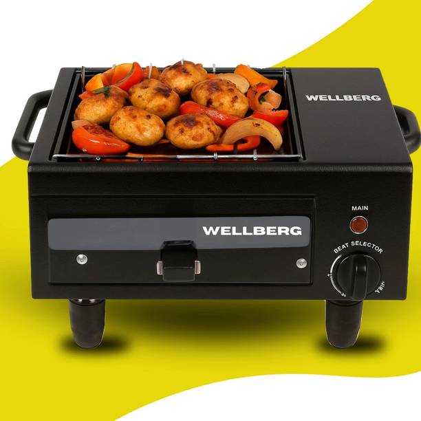 WELLBERG Premium Dual 2-in-1 Pizza Maker & Oven with Upper Tray for Home Use Electric Tandoor