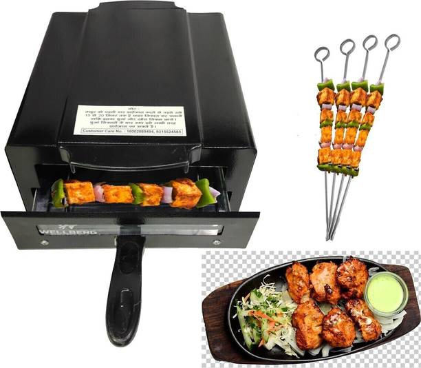 WELLBERG 14-Inch Pizza Oven for Healthy Grilling, Oil-Free Baking, and Tandoori Cooking Electric Tandoor