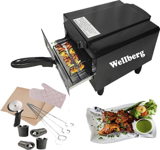 WELLBERG 14-Inch Pizza Oven for Tandoori Cooking, Oil-Free Grilling, and Roasting at Home Electric Tandoor