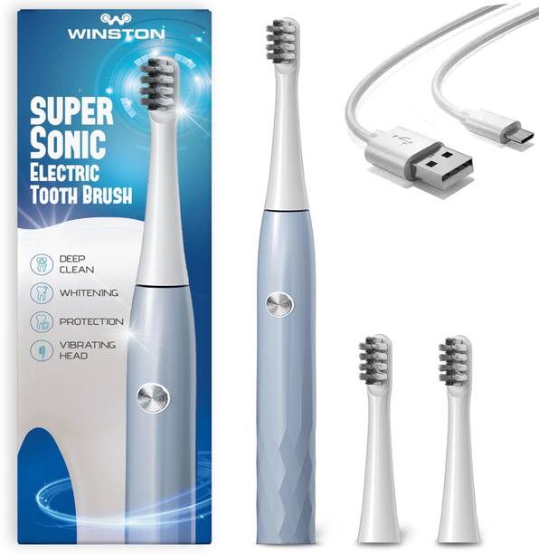 Winston Rechargeable Super Sonic Electric Toothbrush High-frequency Vibration Rechargeable Toothbrush with Soft Bristles for Adults - Super Sonic - 3 Modes Electric Toothbrush