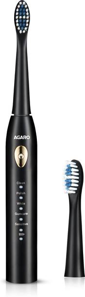 AGARO COSMIC LITE Sonic Electric Tooth Brush For Adults With 5 Modes, 2 Brush Heads Electric Toothbrush