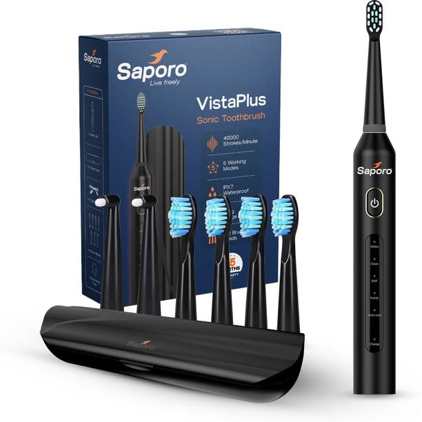 SAPORO VistaPlus Sonic Electric Toothbrush for Adults - 5 Operational Modes Electric Toothbrush