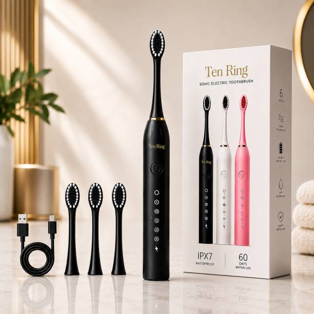 Ten Ring Electric Toothbrush with Waterproof Body and Smart Cleaning Modes Electric Toothbrush