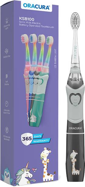 ORACURA KSB100 Sonic Kids Battery Operated Electric Toothbrush | 24,000 Strokes/minute Electric Toothbrush