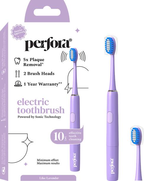 Perfora Battery Powered with 2 Brush Heads| 90 Days Battery Life . Ultra Soft Electric Electric Toothbrush
