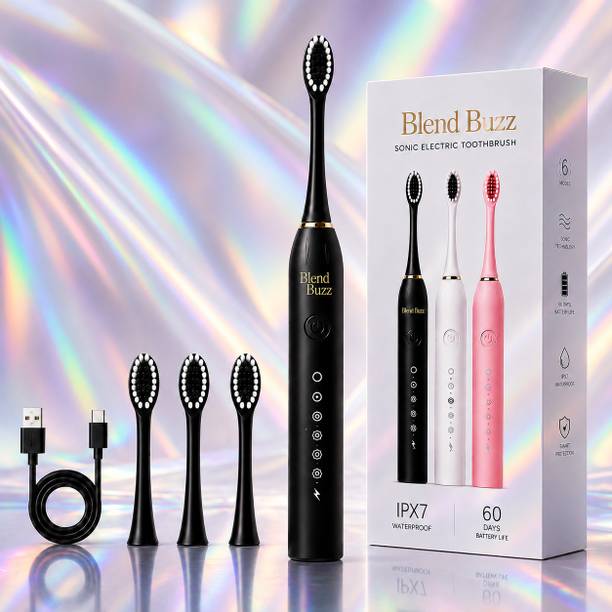 Blend Buzz IPX7 Waterproof Sonic Electric Toothbrush Plaque Removal Gum Care Brush Electric Toothbrush
