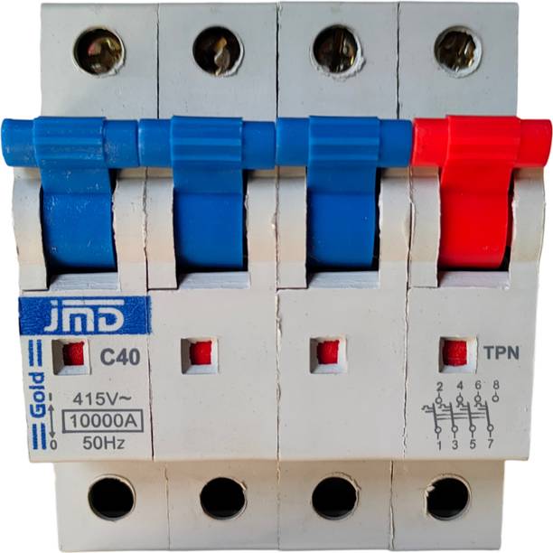 jmD Gold 40/A TPN C-Curve 415-V/10000A/BC 50-HZ ISI Mark Triple Pole Neutral 40A/TPN MCB