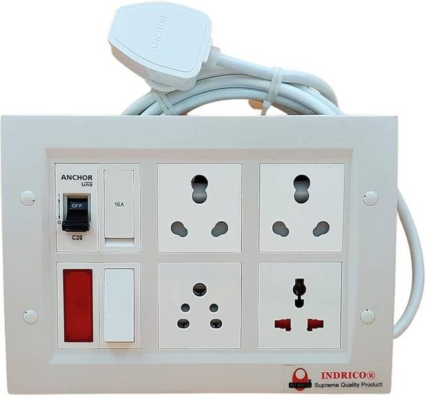 Happiory Multi Socket Extension Multi Socket Extension Board with MCB, MCB