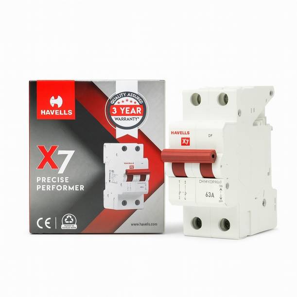 HAVELLS Isolator C63 Switch Disconnector 3 year warranty 63A X7 DP MCB