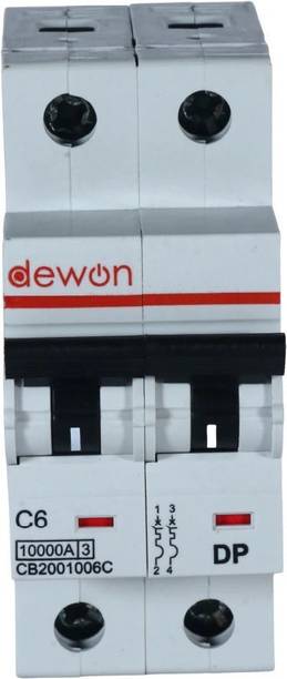 Dewon Electric Electric 6A Double Pole| Overload & Short Circuit Protection MCB