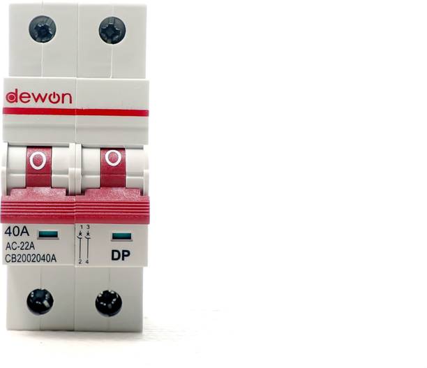 Dewon Electric 40A C-Type Double Pole Isolator |Overload & Surge Protection|10kA 40A MCB
